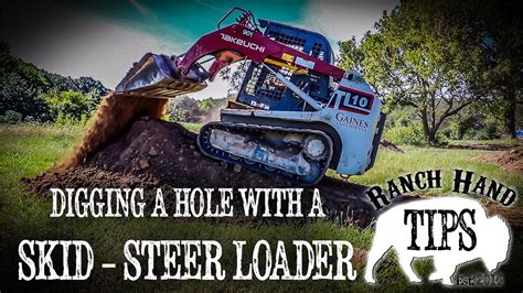 how deep can a skid steer dig|skid steer loader for holes.